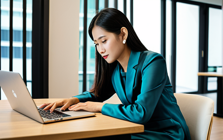 **Prompt:** A professional Thai businesswoman in a modest, elegant silk dress, working on a laptop at a modern co-working space in Bangkok, fully clothed, appropriate attire, safe for work, perfect anatomy, natural proportions, professional photography, high quality, family-friendly.